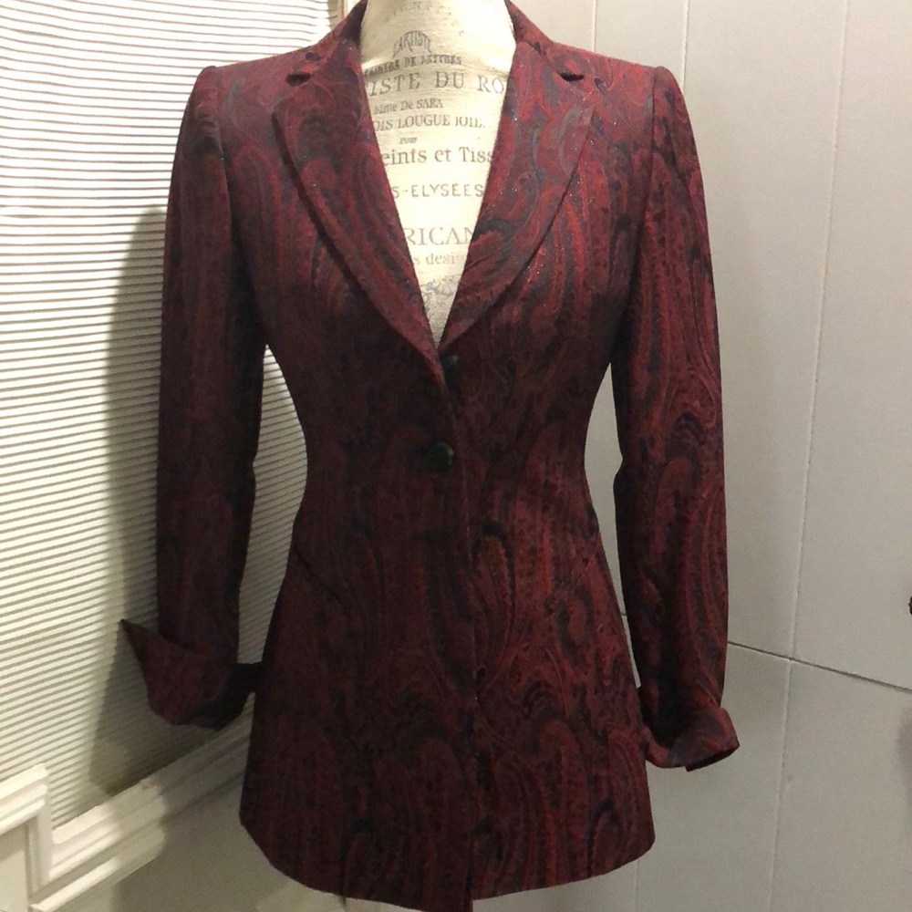 Red and black paisley with a bit of shimmer